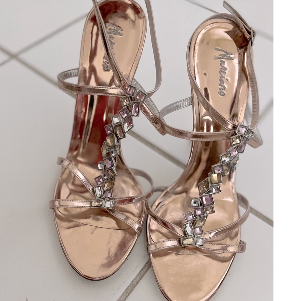 Vintage Marciano Jeweled Metallic Heels
